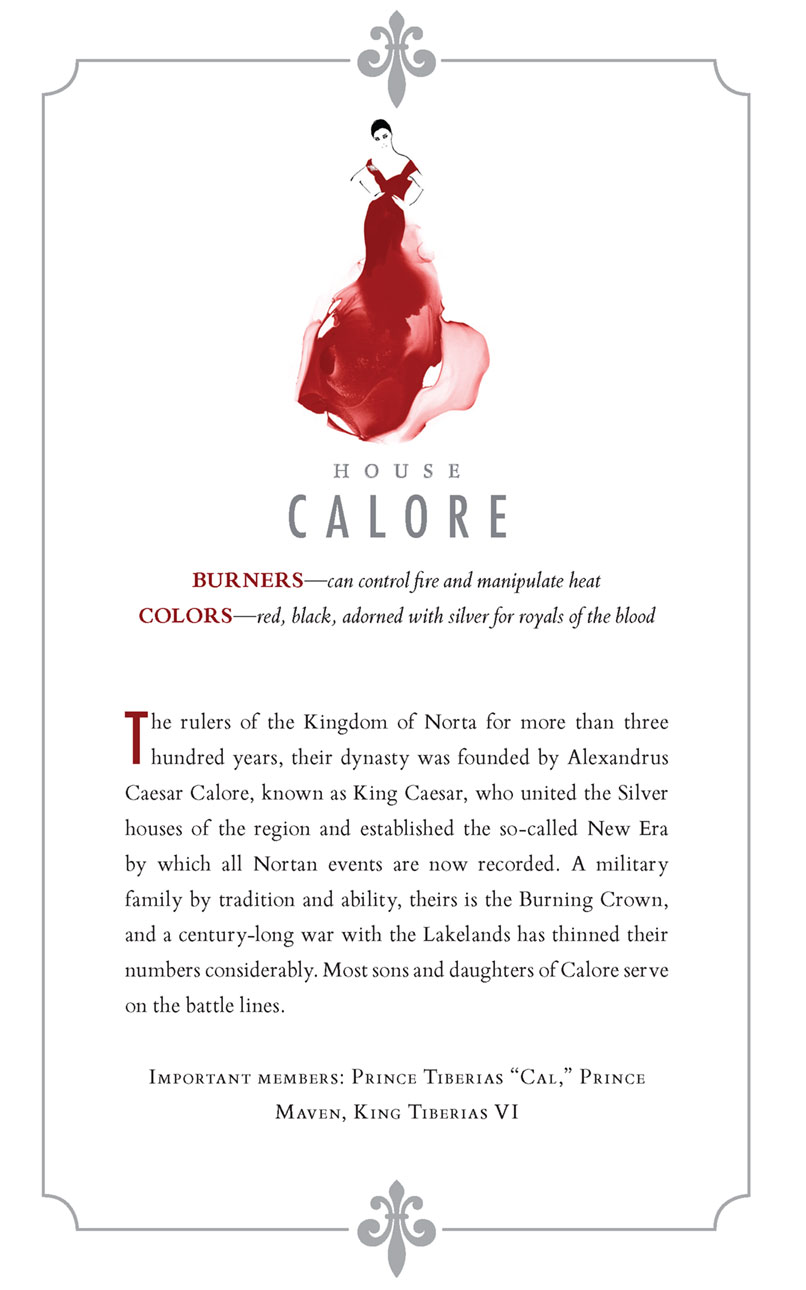 Red Queen Silver House - Calore - What Your Favorite Red Queen Silver House Says About You