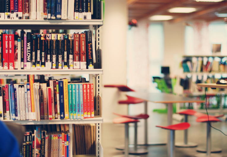 donated books at library