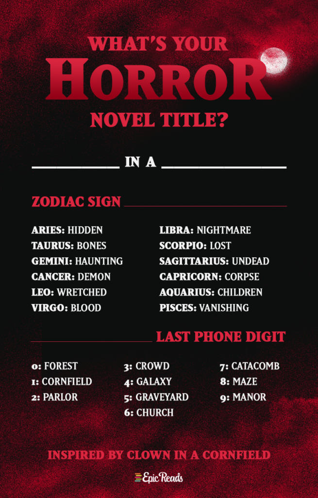 This Generator Will Tell You the Title of Your YA Horror Novel